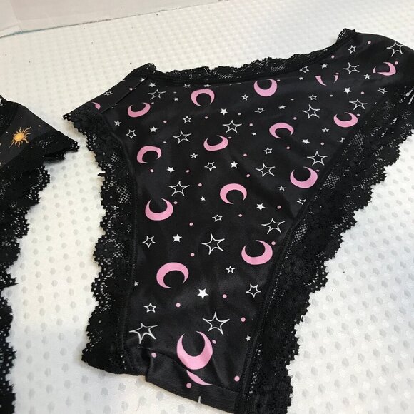 3 PAIR WOMENS BIKINI PANTIES GALAXY PRINT SIZE L NWT - Picture 4 of 6